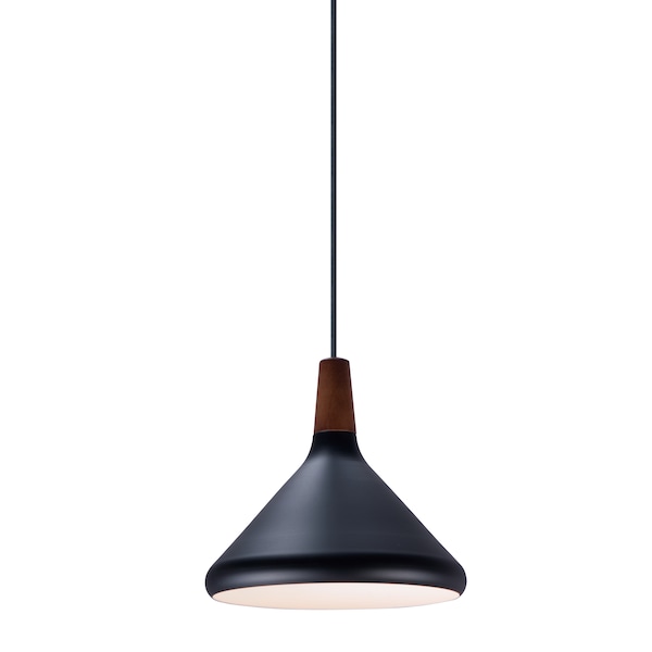 Maxim Lighting Nordic 1-Light 7" Wide Walnut / Black Pendant Light 11350WNBK - main
